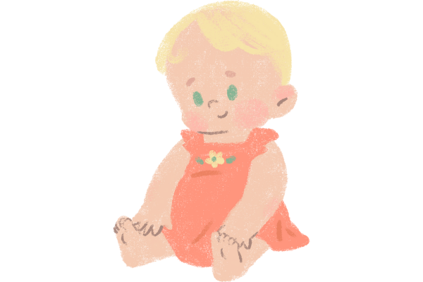Crayon Sitting Baby
